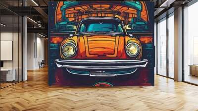 vintage retro car  Wall mural