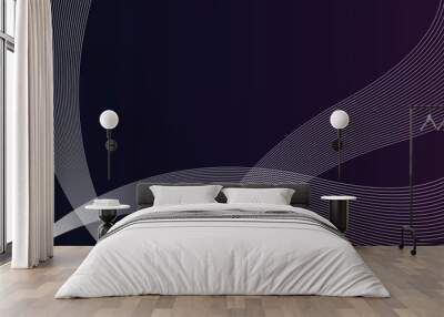 Flowing lines abstract wave background for futuristic technology concept black background Wall mural