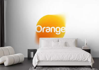 Abstract orange logo design. Blurred orange sign isolated on white background, round sun shape circular logotype. Vector illustration Wall mural