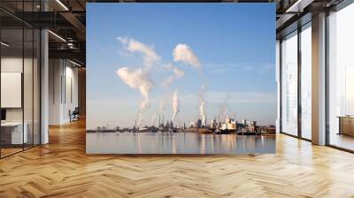 buildings of Tata steel in the dutch town of IJmuiden Wall mural