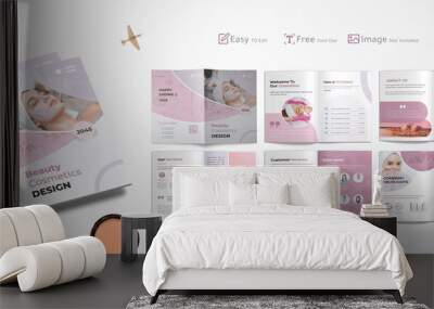 Beauty Cosmetics profile brochure, corporate business template, booklet catalog or modern report
 Wall mural