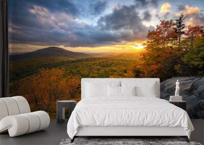 Blue Ridge Mountains, scenic sunset, Blue Ridge Parkway, North Carolina Wall mural