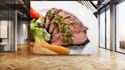 grilled tri tip steak with green onion sauce Wall mural