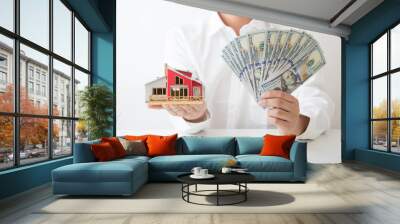 house and cash Wall mural