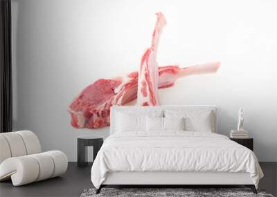 isolated raw lamb meat Wall mural