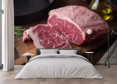 raw block meat of sirloin steak Wall mural