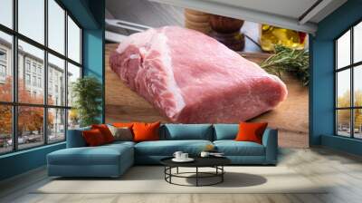 raw pork loin top roast boneless Wall mural