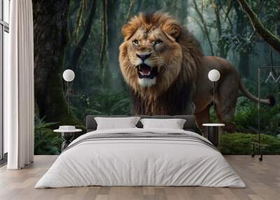 King of jungle roaring LION Wall mural