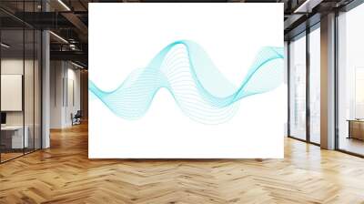  Abstract blue blend wave lines on transparent background. Modern blue flowing wave lines and glowing moving lines design for banner, wallpaper, Business banner, poster and many more. Wall mural