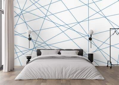 Abstract blue geometric random chaotic lines background. Luxury premium lines background. Wall mural