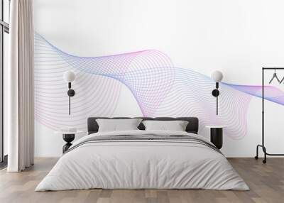 abstract colorful flowing wave curved lines, social network communication, technology curve line bac Wall mural