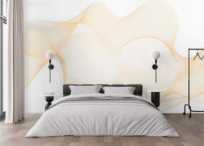 Abstract orange wave lines background. Modern orange flowing wave lines and glowing moving lines  Wall mural