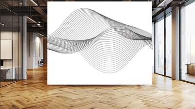 Abstract wavy gray stream element for design on a white background. You can use for Web, Texture, Wallpaper, Template, Desktop background, Business banner, poster design. Wall mural