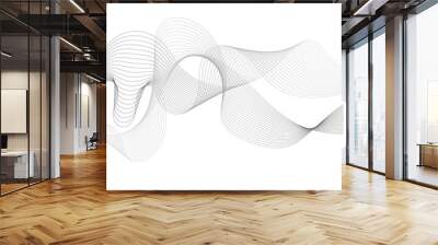 Abstract white and grey pattern of blend lines on white background. Wavy blend line stripes on a white background isolated. Vector Illustration Wall mural