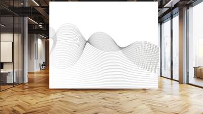 Vector abstract wavy and curve line art flowing dynamic grey isolated on transparent background in concept luxury, wave, wind, ocean, technology, science, music, sound, banner, poster Wall mural