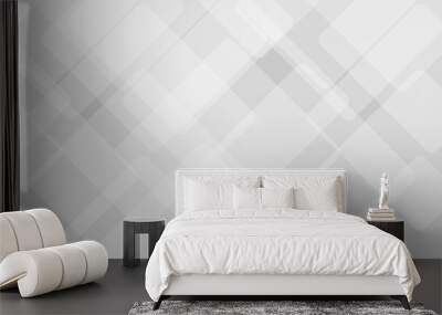 White and grey geometric glossy square lines background. Geometric and technology banner design. Seamless white geometric lines vector background.  cover, poster, brochure, banner, wallpaper design. Wall mural