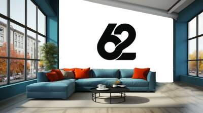 62 letter monogram logo design Wall mural