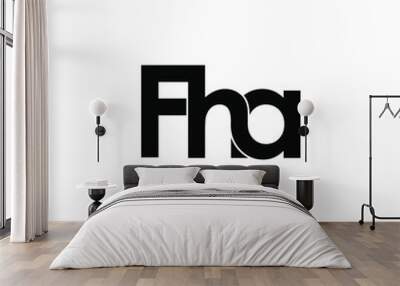 fha initial letter monogram logo design Wall mural