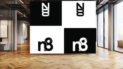 n8 letter initial monogram logo design set Wall mural