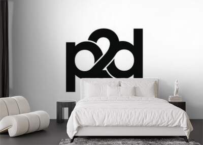 p2d letter original monogram logo design Wall mural