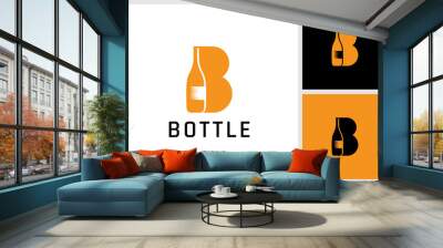 bottle B letter logo concept logo design Wall mural