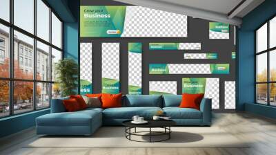 business web banners template design with image space. vector Wall mural