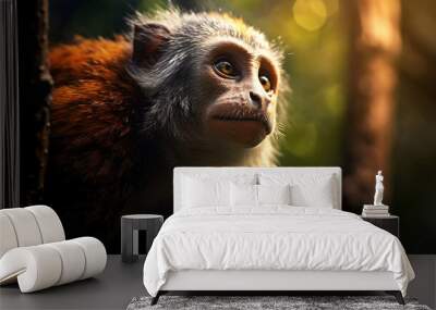 close up of monkey  HD 8K wallpaper Stock Photographic Image Wall mural