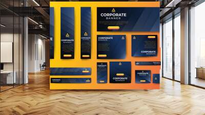 Corporate banners design web template set. Abstract banners layout. vector background for web ads, social media post, flyer, card. Wall mural