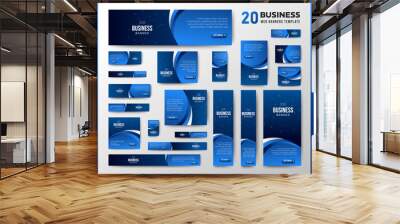 Corporate web banners of standard size with a place for photos. Vertical, horizontal and square template Wall mural