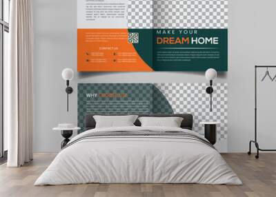 Creative real estate bifold brochure design template Wall mural