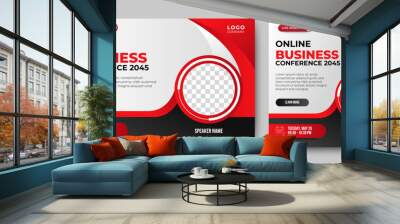 Digital marketing seminar social media web banner template. vector	 Wall mural