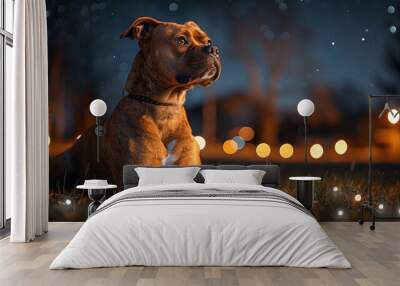 dog in the night Wall mural