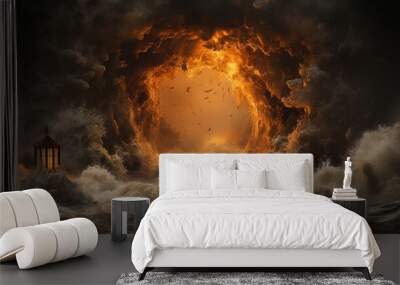 fire in the mountains Wall mural