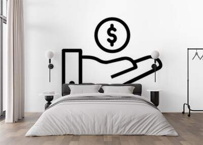 Give money icon logo Wall mural