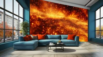 Golden glitter party or gold Champaign color sparkle Christmas background copy space Wall mural