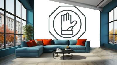 Hand stop icons  symbol vector elements for infographic web Wall mural