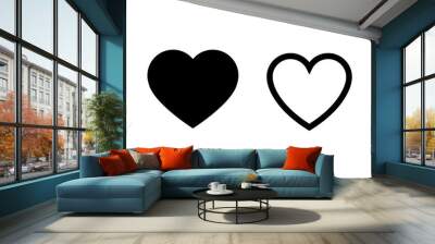 Heart black shape for valentines Wall mural