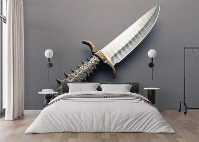 hunting knife on a table HD 8K wallpaper Stock Photographic Image Wall mural