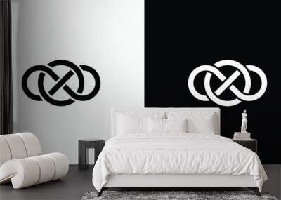 Infinity emblem line vector logo design with circle in the middle. Wall mural