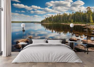 lake in the mountains with nice look. Wall mural