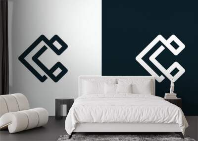 Letter C initial outline vector logo design. Wall mural