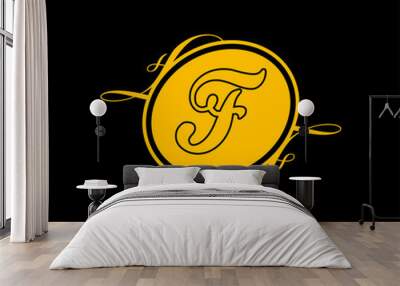 Luxurious Letters Logo F Wall mural