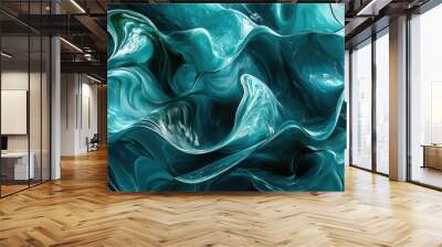 3d rendering of abstract flowing wavy liquid background Wall mural