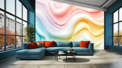 Abstract pastel colors 3d wave background. Abstract background in soft pastel colors Wall mural