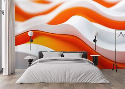 Three dimensional render of wavy pattern. waves abstract background texture Wall mural