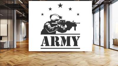 military army soldier logo design template, vector illustration.	
 Wall mural