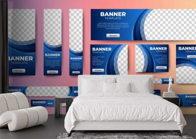 Modern Blue  banners template . cover header background for website design, Social Media Cover ads banner, flyer, invitation card Wall mural