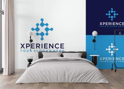 Modern connection letter X logo design Wall mural