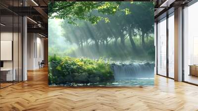 morning in the forest Wall mural