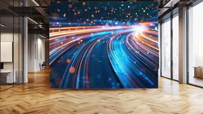 Abstract Tech Background: High-Speed Broadband and Digital Connection Wall mural